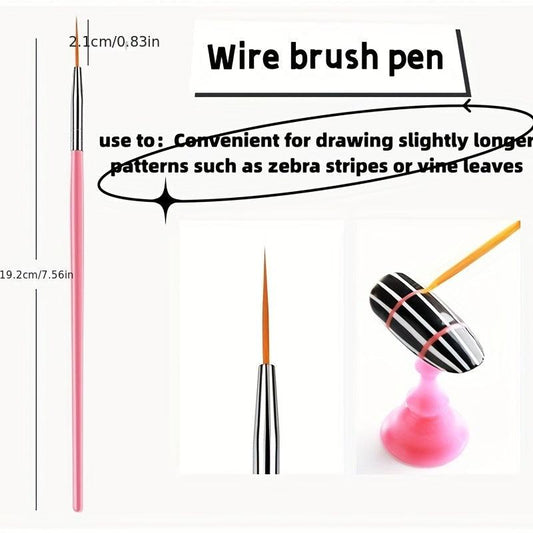 Nail Art Decoration Sets with Glitter Sequin, Brushes, Dot Tools, Buffer File