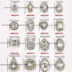 24 Pcs Alloy Nail Art Charms With Rhinestones 3D Nail Art Accessories