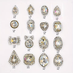 24 Pcs Alloy Nail Art Charms With Rhinestones 3D Nail Art Accessories
