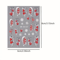 Christmas Nail Art Stickers Snowflake Bell Decals Self Adhesive