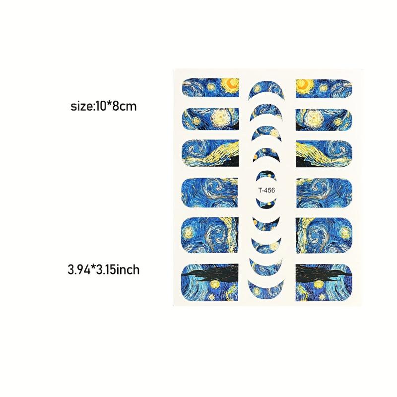 Sky Star and Moon Nail Art Stickers Self Adhesive Decals for DIY Nail Designs