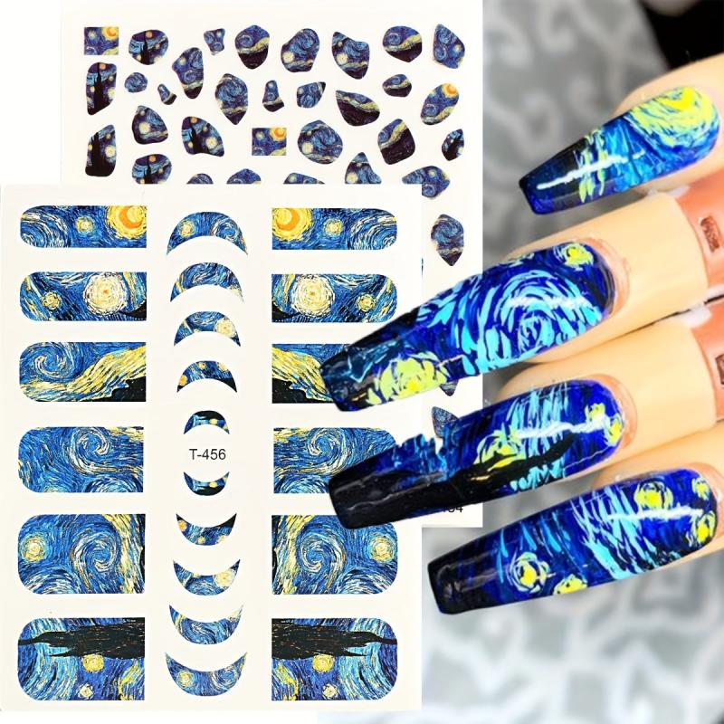Sky Star and Moon Nail Art Stickers Self Adhesive Decals for DIY Nail Designs