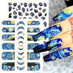 Sky Star and Moon Nail Art Stickers Self Adhesive Decals for DIY Nail Designs