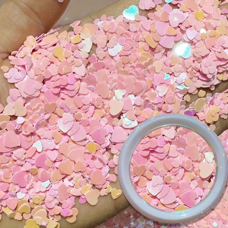 3D Heart Nail Glitter & Holographic Laser Stickers