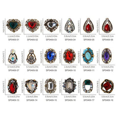 5 pcs 3D Crystal Nail Charms Large Rhinestones and Diamonds Silver Metal Charms