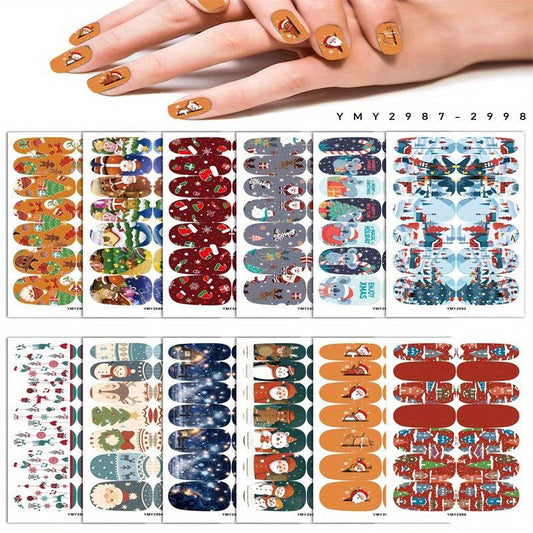 Christmas Nail Polish Stickers Snowflake Snowman Elk Santa Claus Christmas Tree