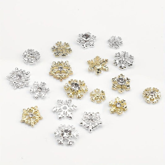 Snowflake Nail Charms 3D Crystals Rhinestones Perfect for Christmas Nail Art