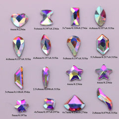 50Pcs Heart Shaped Nail Art Rhinestones Crystal AB Gemstones