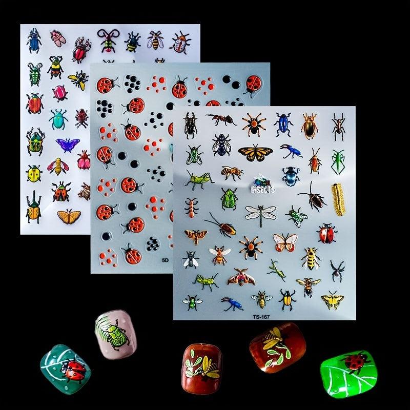 5D Insect Nail Art Stickers - Self Adhesive Nail Art Supplies