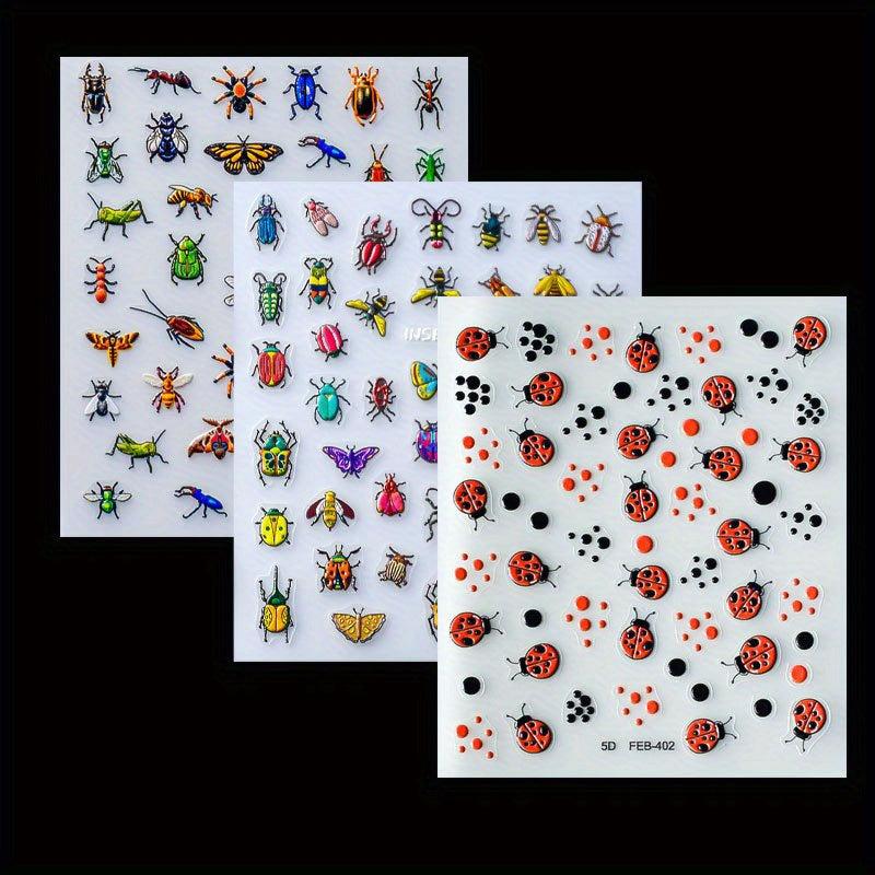 5D Insect Nail Art Stickers - Self Adhesive Nail Art Supplies
