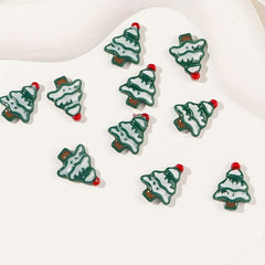 10pcs Christmas Nail Art Charms Mixed Elk Snowflake Santa Decorations