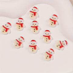 10pcs Christmas Nail Art Charms Mixed Elk Snowflake Santa Decorations