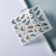 5D Butterfly Nail Art Stickers Gradient Decals Self Adhesive