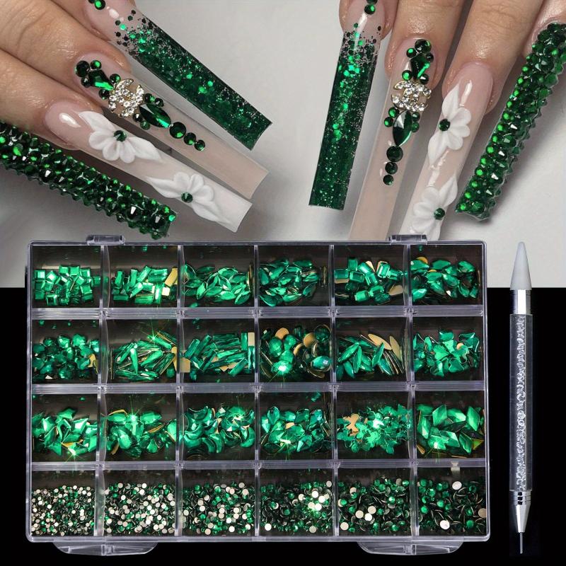 Crystal AB Nail Art Rhinestone Set Half Round Gemstones