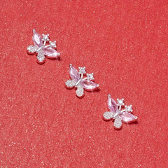 3D Butterfly Nail Art Charms Glitter Nail Decals Rhinestones Crystal Studs