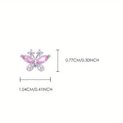 3D Butterfly Nail Art Charms Glitter Nail Decals Rhinestones Crystal Studs