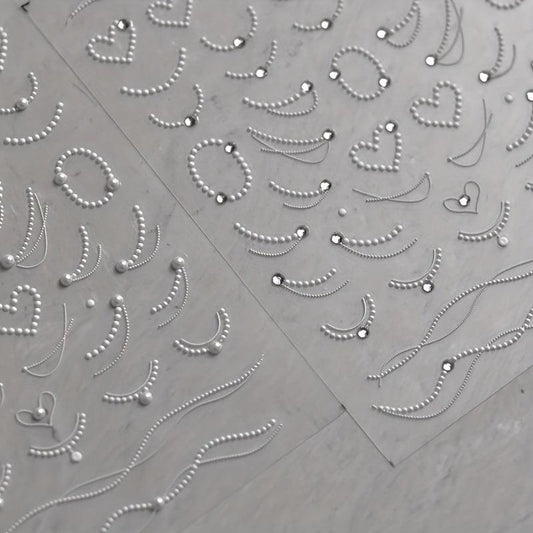 Pearl Nail Art Stickers Self Adhesive for DIY Nail Art