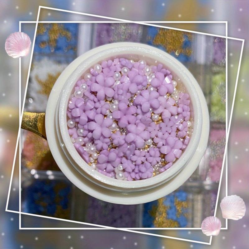 3D Flower Nail Charms with Caviar Beads
