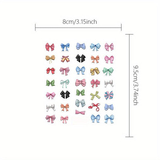 Colorful 5D Bow Knot Nail Stickers Decorative Nail Art