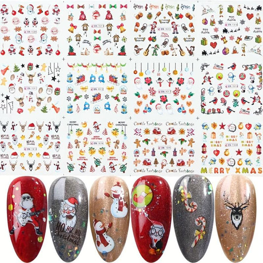 Christmas Nail Art Stickers Santa Claus Snowflake Elk Christmas Tree