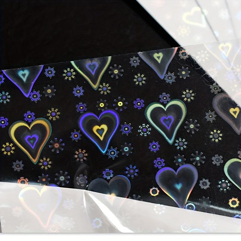 Aurora Love Nail Art Stickers Self Adhesive Sparkling Laser Star Nail Decals