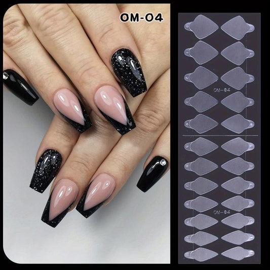 24 Nail Enhancement Crystal Nail Form Molds Gel Nail Mold Extension Forms