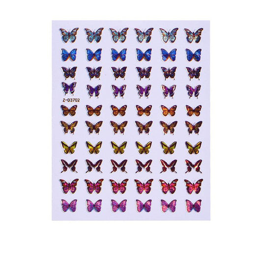 Y2K Butterfly Nail Art Stickers 3D Self Adhesive Butterflies Nail Decals