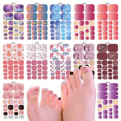 Waterproof Toenail Polish Stickers with Printed Designs