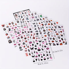 Halloween Nail Art Stickers Pumpkin Bat Skull Decals