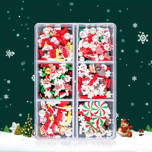 Christmas Nail Art Slices 3D Snowflake Snowman Santa Claus Charms
