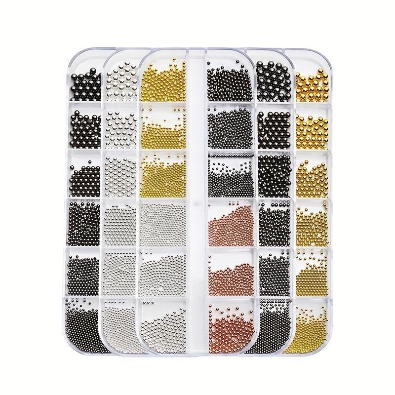 Nail Caviar Beads Nail Art Metal Mini Beads Size Round Steel Ball Beads