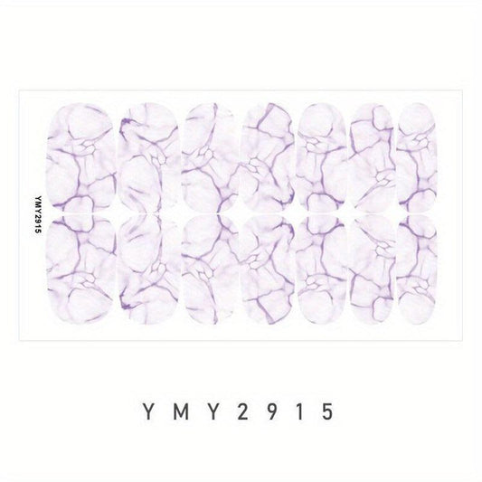 Marble Nail Polish Stickers Self Adhesive Nail Art Decal Strips
