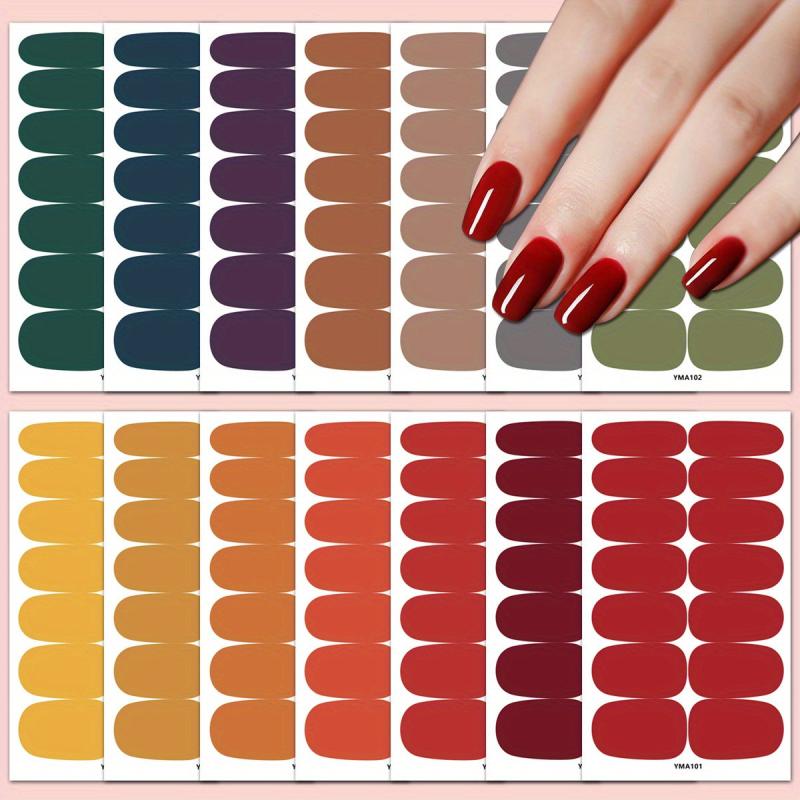 14 Sheets Solid Nail Polish Strips for Easy Nail Art