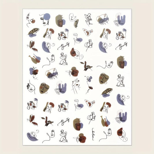 Graffiti Fun Nail Foil Decals - Abstract Line Nail DIY Manicure