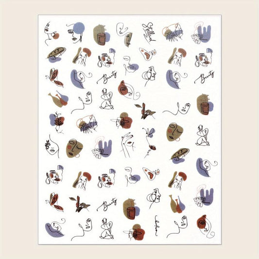Graffiti Fun Nail Foil Decals - Abstract Line Nail DIY Manicure