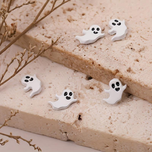 10pcs Halloween Ghost Nail Art Charms 3D Spooky Ghost Nail Art Accessories