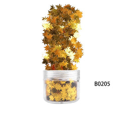 Maple Leaf Nail Sequins Glitter Flakes for Nail Art - Women's Nails