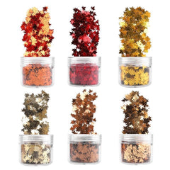 Maple Leaf Nail Sequins Glitter Flakes for Nail Art - Women's Nails