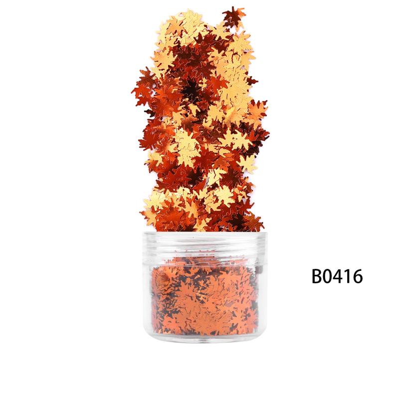 Maple Leaf Nail Sequins Glitter Flakes for Nail Art - Women's Nails