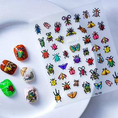 5D Embossed Nail Art Stickers Colorful Decals DIY Nail Decorations