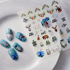 5D Embossed Nail Art Stickers Colorful Decals DIY Nail Decorations