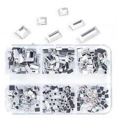 6 Grids Square Rhinestone Nail Decoration