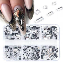 6 Grids Square Rhinestone Nail Decoration
