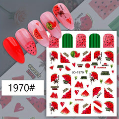 12pcs set Fruit Nail Art Stickers Adhesive Decals for Summer Nail Art