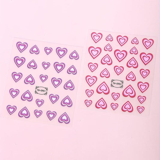 Gradient Love Nail Stickers Self Adhesive Decorations