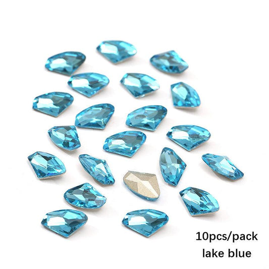 10 Pcs Nail Gems Rhinestones Iridescent Clear Crystals 3D Nail Charms