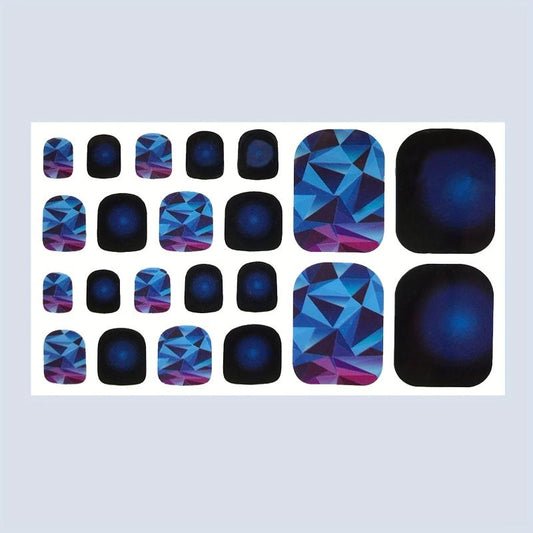 Self Adhesive Toe Nail Stickers Full Toe Nail Wraps Polish Strips DIY Manicure
