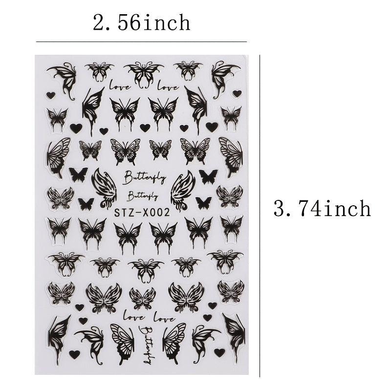 Butterfly Snake Nail Art Stickers Self Adhesive Nail Decoration