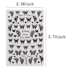 Butterfly Snake Nail Art Stickers Self Adhesive Nail Decoration