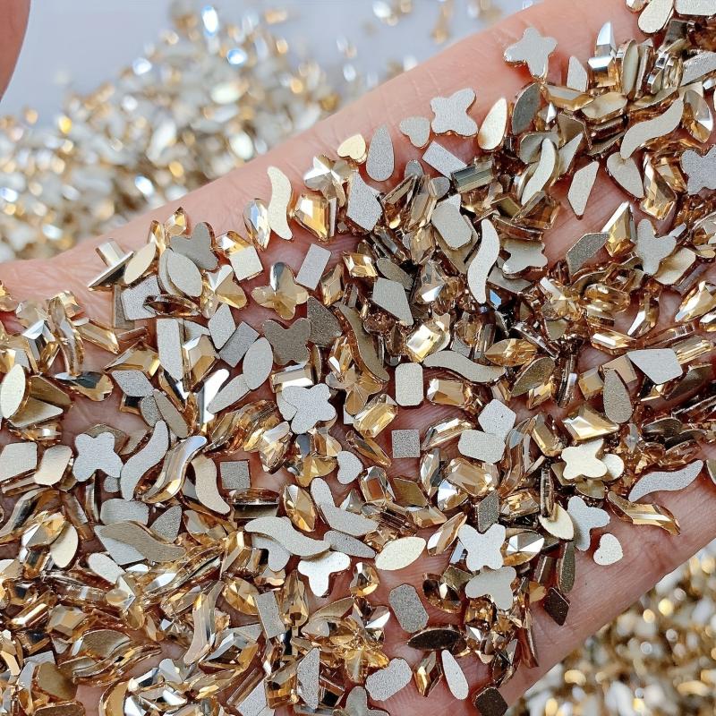 100Pcs Aurora Glass Crystal Nail Art Rhinestones Nail Gems Flat Back Stones
